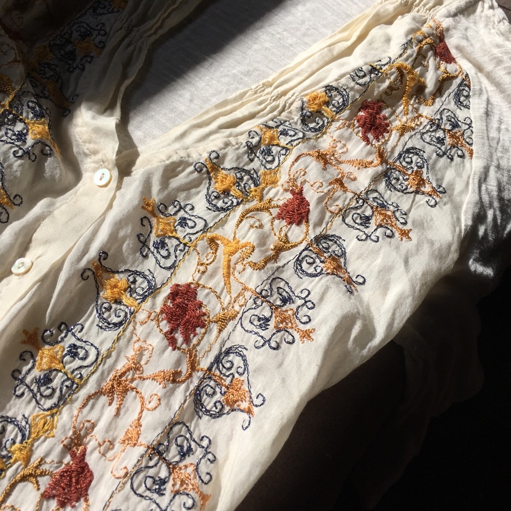 Anthropologie TINY Embroidered Button Down Blouse - Picture 11 of 16